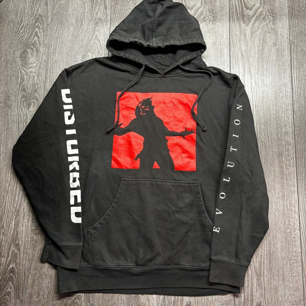 Disturbed Evolution Tour Hoodie Mens Large Black Red The Guy Band Merch